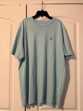 Psycho Bunny Light Blue Crewneck Tee with Embroidered Bunny